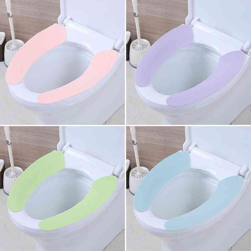 Soft Comfortable Artificial Fiber Washable Bathroom Toilet Seat Cover Mat Lid Closestool Cloth Random