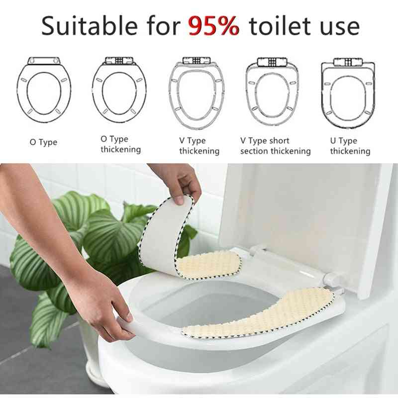 Universal Winter Thick Toilet Seat Cover Cute Cat Toilet Cover Washable Toilet Sticker Bathroom Accessories Toilet Mat