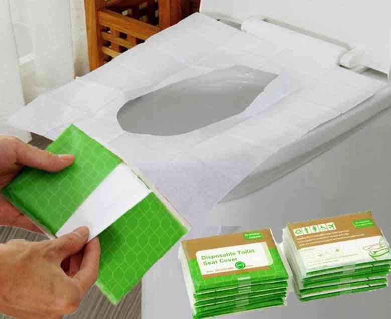 Einweg-Toilettensitzbezüge aus Papier Campingklo wc Bakterienschutzbezug für Reise- / Campingbad