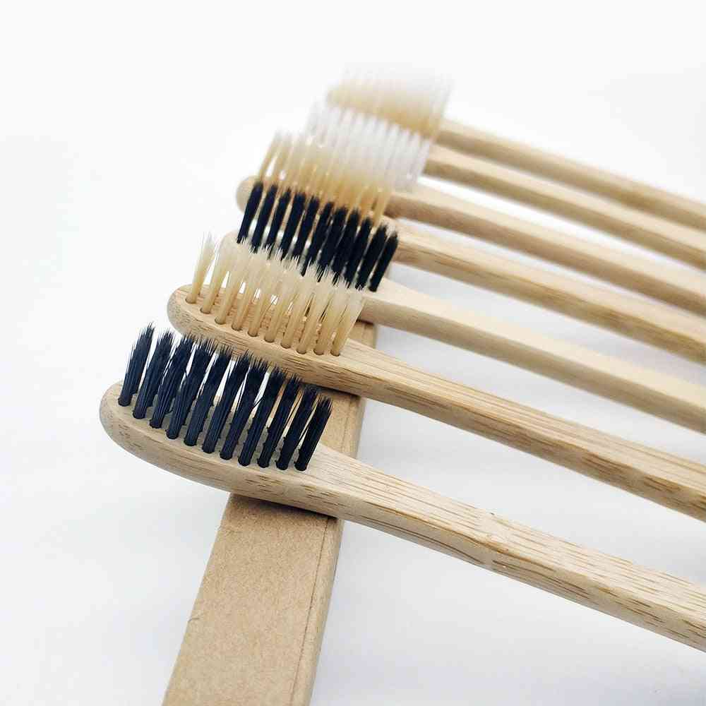 10st tandborste med mjukt borst, naturligt bambuhandtag, tandvård, miljövänlig tandborste -