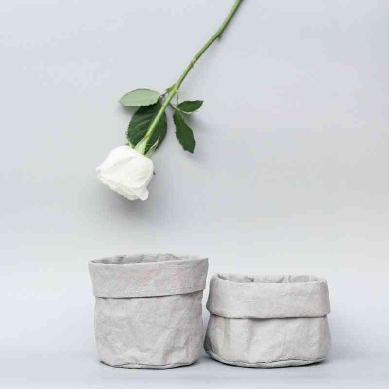 Kraftpapir blomsterpotte frakker til kontoret - kreativ desktop plantepose til kosmetisk opbevaring og boligindretning