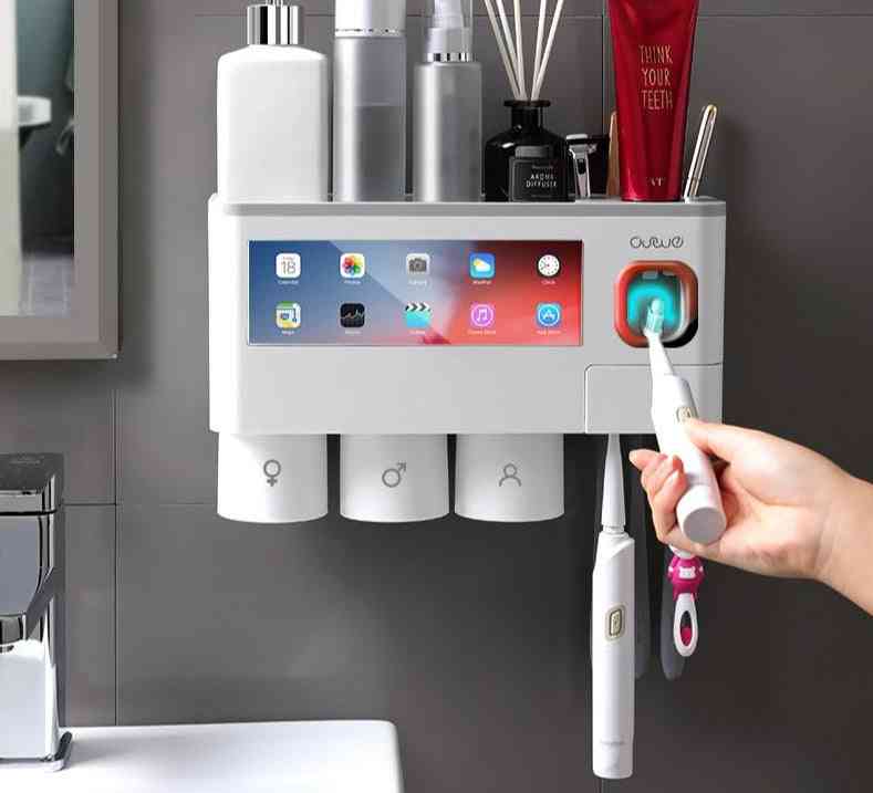 Wall Mounted-automatic Toothpaste Dispenser And Storage Rack