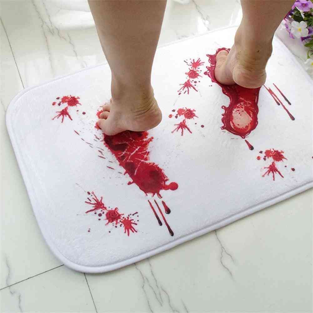 Bath Mat Scare Your Friends Bloody Footprint Bath Mat - Non Slip Bathroom Rug For Home Kitchen Door