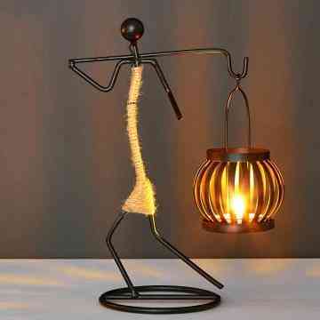 Nordic Metal Abstract Character Sculpture Candle Holder - Home Decor Handmade Figurines