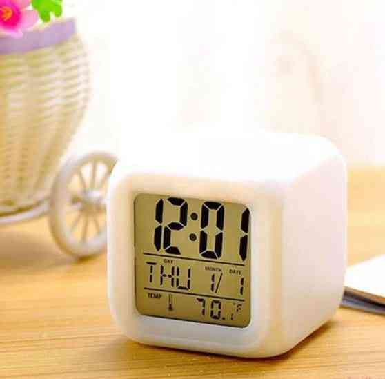 7 Color Led Change Digital Alarm Clock, Night Light
