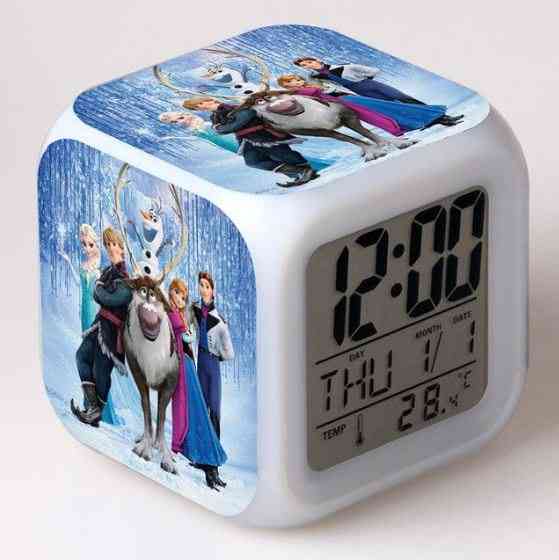 Frozen Elsa Queen, Princess Anna Led Mood Square Rechargeable Clock