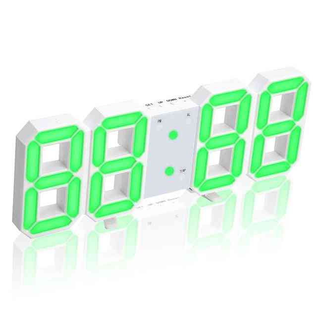 Temperatura, alarm, data, automatyczne podświetlenie stołu dekoracja domu na biurko cyfrowy zegar ścienny led - biały a