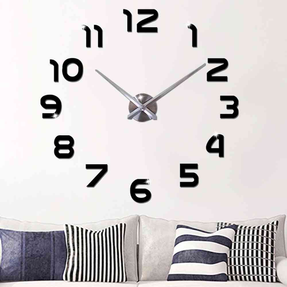 Diseño moderno acrílico silencioso digital 3d diy reloj de pared pegatina para sala de estar decoración del hogar
