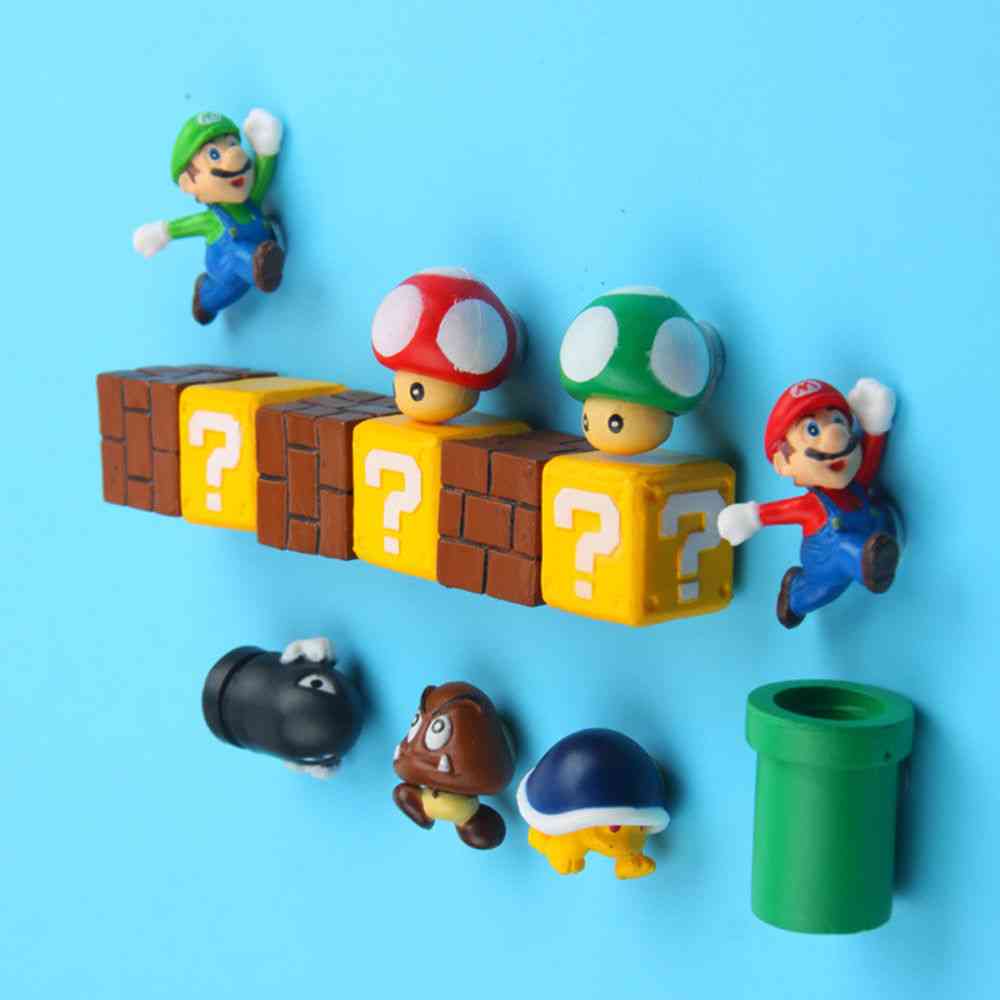 Aimants de réfrigérateur Super Mario Bros 3D 10pcs