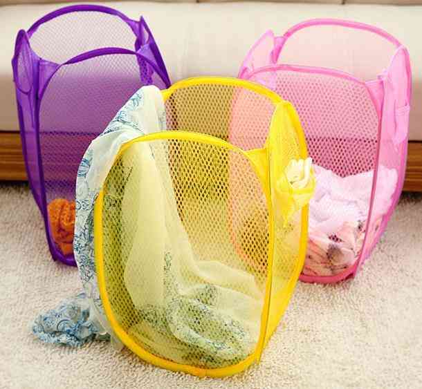 Large Capacity, Foldable, Net And Pop Up Design-laundry Basket For Clothes