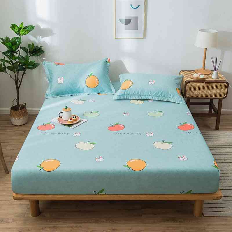 Modern All Inclusive Bed Mattress Bedclothes, Soft Breathable Cotton Fitted Bed Sheet Protective Cover