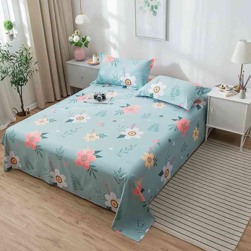 Eco Friendly Printing Flat Bed Sheet, Soft Cotton Right Angle Bed Linen Multi Sizes Anti Stain Mattress Cover