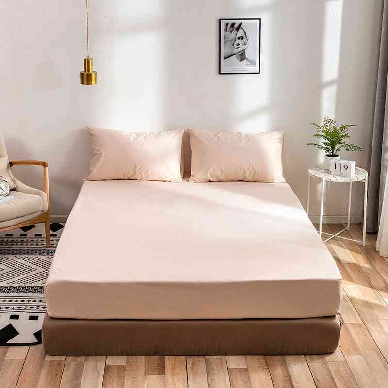 Polyester Stretch Bed Fitted Solid Color Anti Slip Bed Sheet Cover