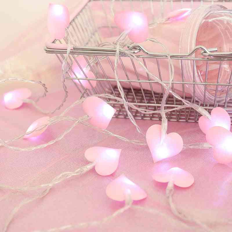 Love Shape, Cotton Light String For New Year, Christmas, Wedding Decoration