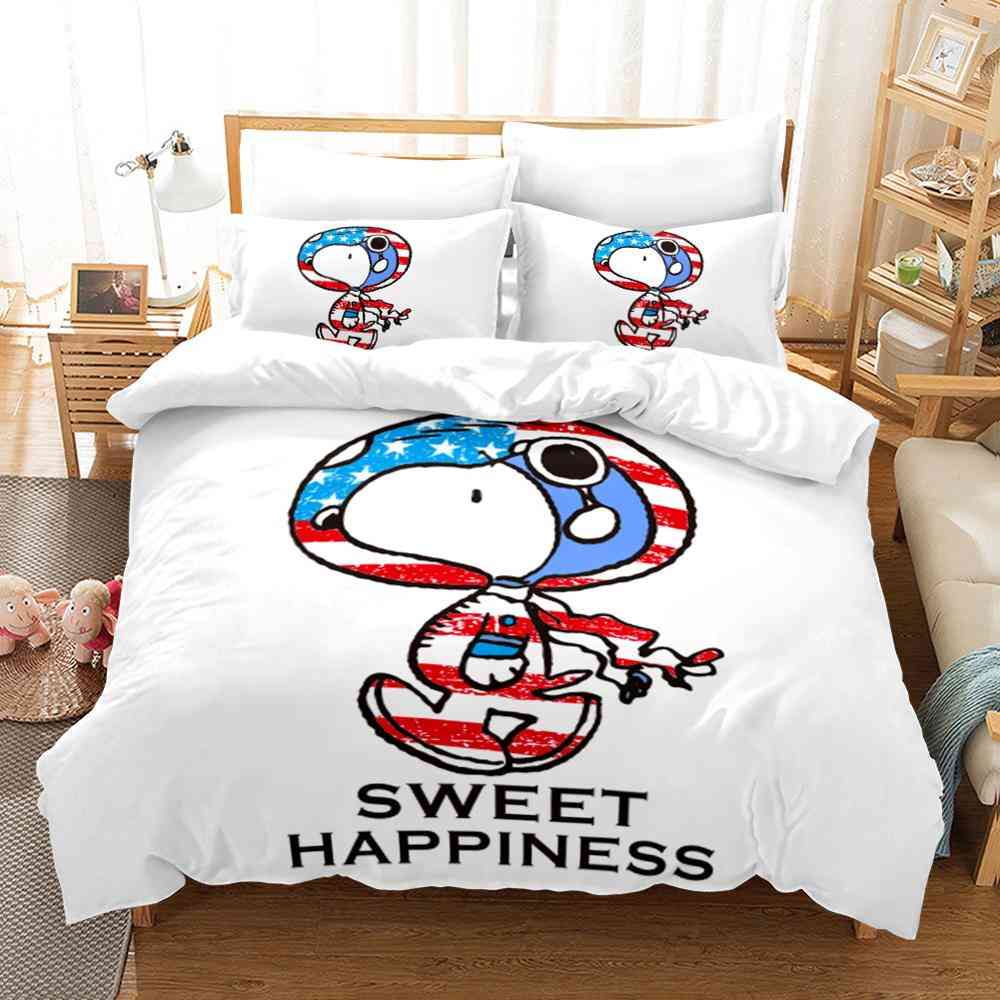 Children Cartoon Printed Quilt Cover And Pillowcase, No Sheets