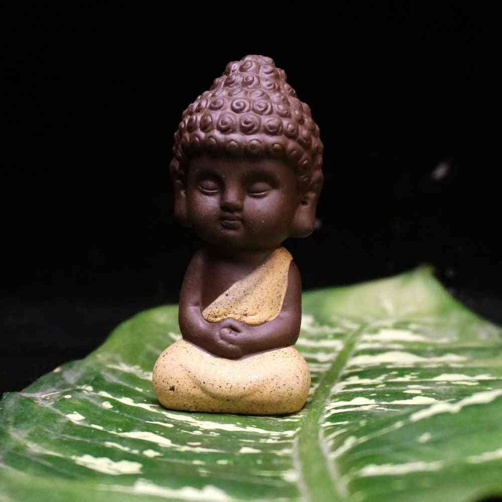 Small Buddha, Ceramic Statue - Monk Figurine
