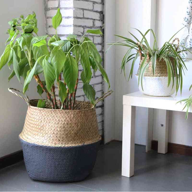 Handmade Bamboo Storage Baskets - Foldable Wicker/rattan Pot