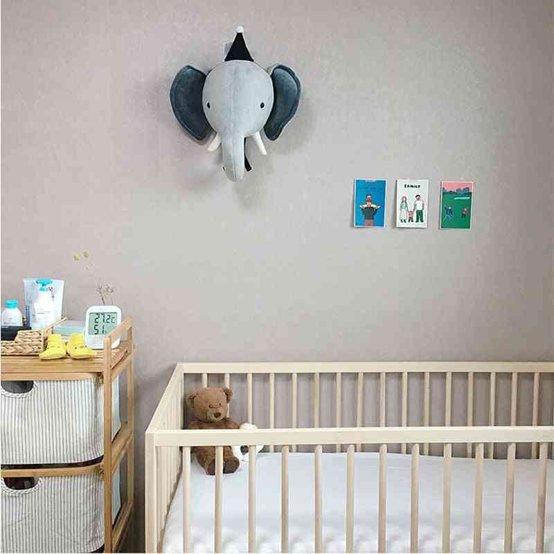 3d Animal Heads Kids Room Decoration - Elephant, Deer, Unicorn, Bunny Head Wall Hanging Decor