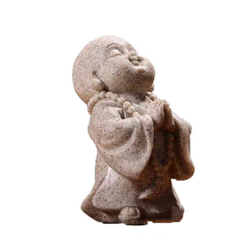 Monk Adorable Buddha Sandstone Statue