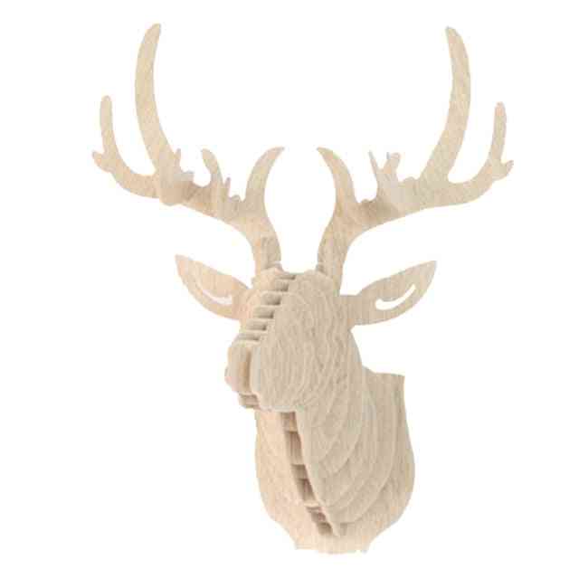 3D animal de cap de cap de lemn model de artă agățat de perete decorare suporturi de depozitare - rafturi cadou ambarcațiuni decor home