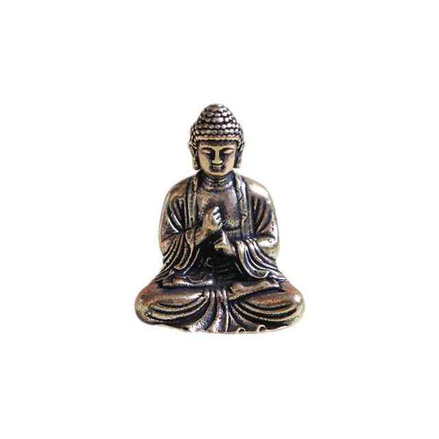 Mini Portable, Vintage Buddha Statue -sitting Sculpture