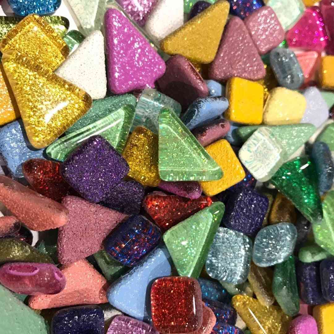 Colorful Glitter Shiny Craft Material Glass- Mosaic Tiles