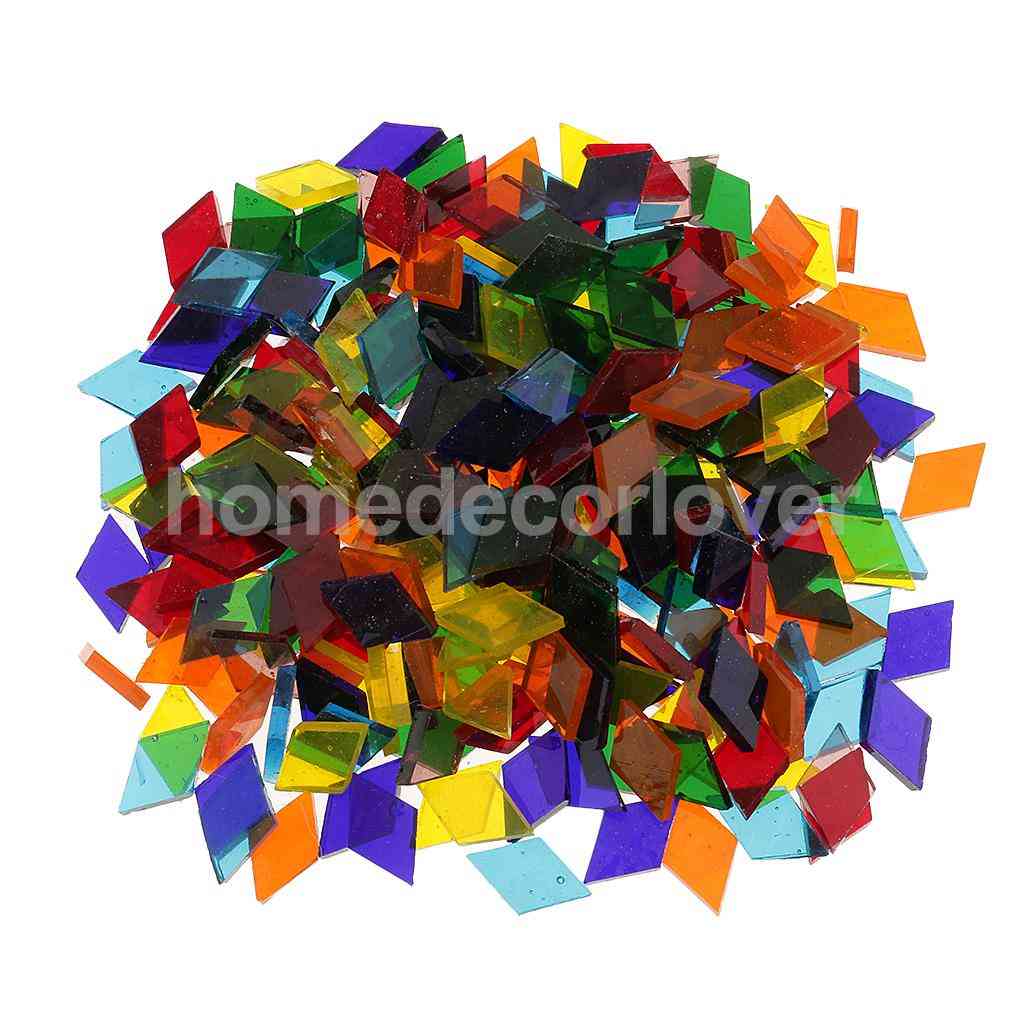 Assorted Colors Clear Glass Mosaic Making Tiles, Tessera For Puzzle Arts