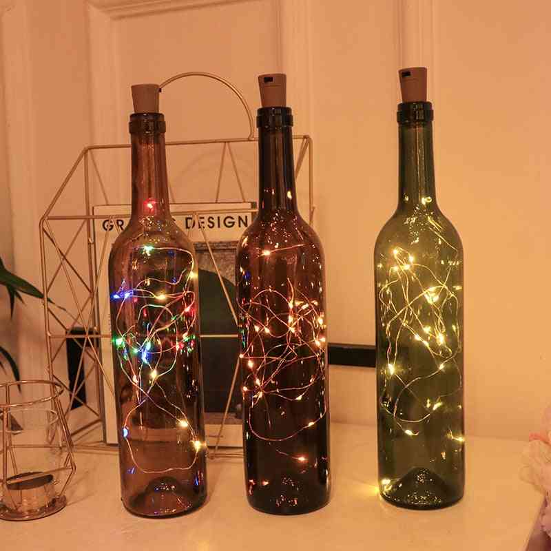 Cork Shaped Led Copper Wire String Lights For Decorations/glass Craft (set-2)
