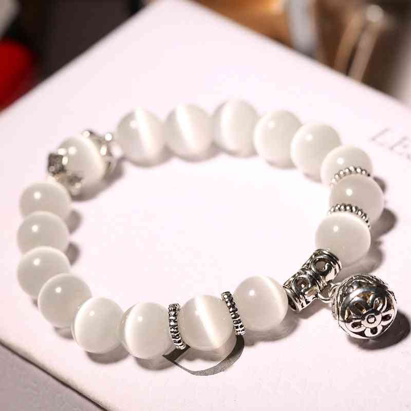 Weight Loss Magnet White Cat Eye Beads Bracelet, Anklet Weight Loss Health Care