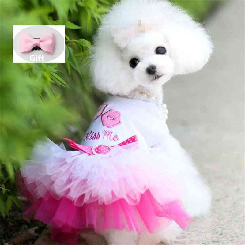 Small Clothes Dogs Dress Sweety Princess Dress Spring Summer Puppy Small Dog Lace Princess Dog