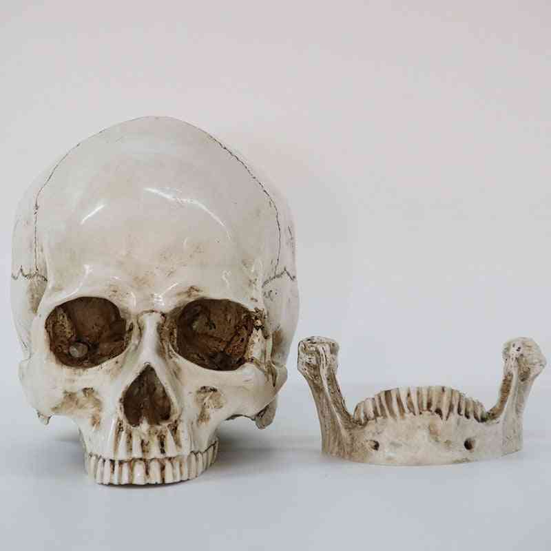 Kreatywna żywica model czaszki replika rzeźby Halloween wystrój domu - 1szt