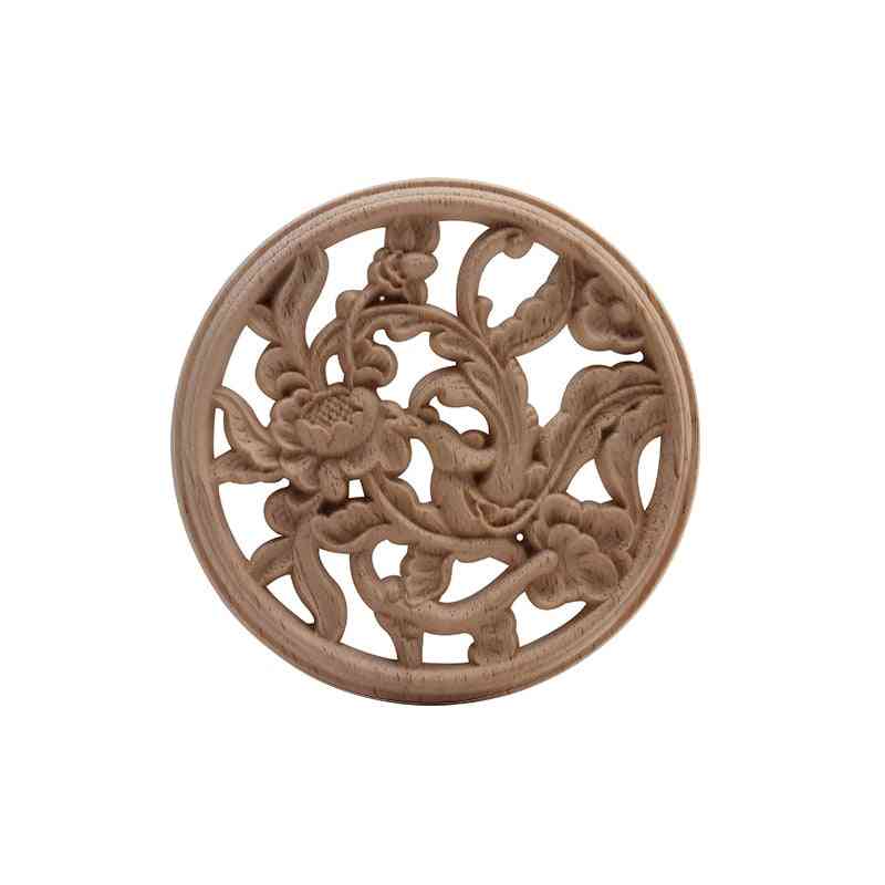 Carved Unpainted Ornamental Natural Wood Applique/mouldings - Wooden Cabinet Furniture Corner Onlay Wood Decal