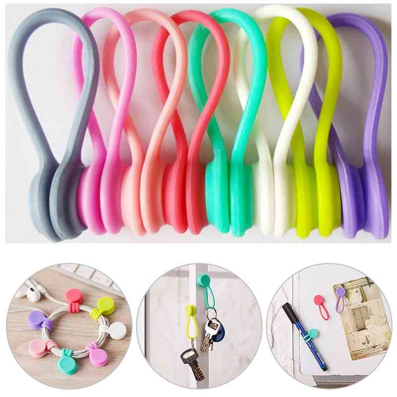 3pcs/lot Silicone Magnetic Earphone Cord Winder - Wire ,cable Organizer, Holder - Magnet Headphones Winder Cables