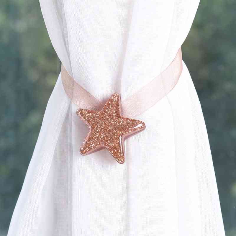 Star Shape, Magnetic Buckle And Mesh Strap-curtain Tieback