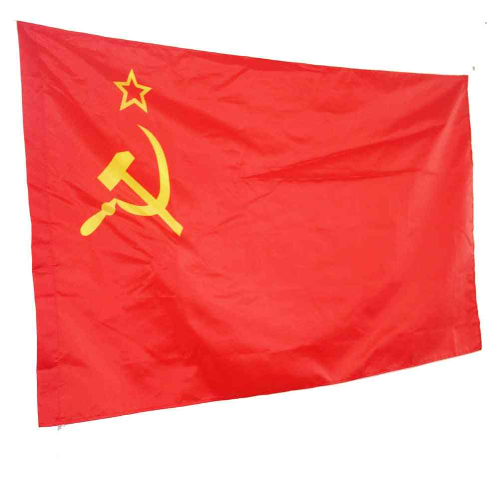 Red Cccp, Union Of Soviet, Russian Empire Socialist Republics 3x5' Feet Super Poly Indoor/outdoor Flag Banner
