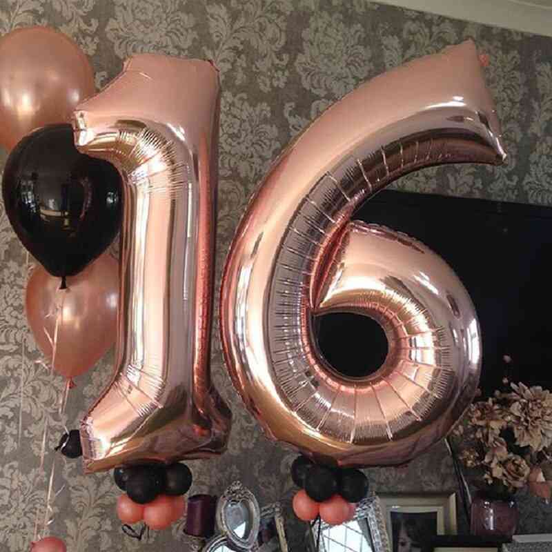 Helium Aluminum Foil, Number Balloons For Wedding, Birthday Party  Decorations