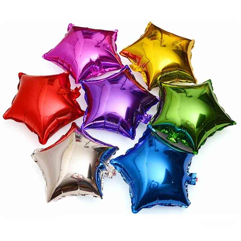 10pcs/lot Five Pointed Star Foil Balloon For Baby Shower, Wedding, Birthday Party Decorations