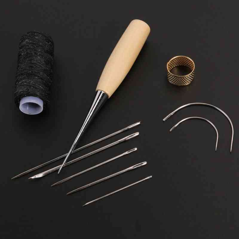 Punzón de aguja de coser para coser, coser artesanías de cuero - herramientas de reparación de calzado de cuero