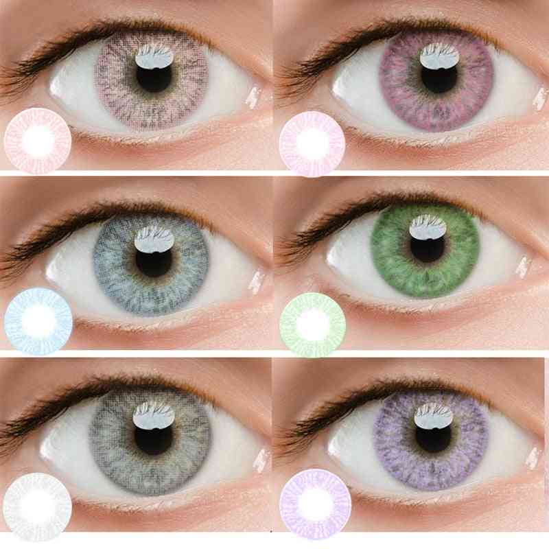 2 Stück / 1 Paar modische farbige Kontaktlinsen - weiche Farbe schöne Pupillenlinse