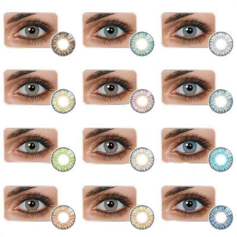 1 Pair Of Fashion 3 Tone Colored Contact Eye Lenses