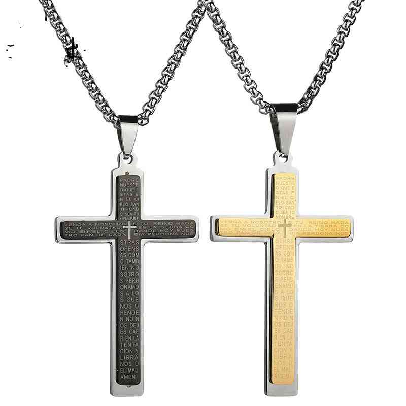 Titanium Steel Jewelry, Simple Couple Pendant Christian
