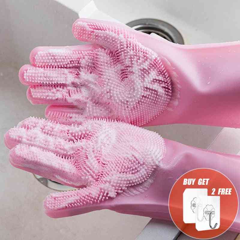 Multifunction Silicone Cleaning Gloves, Magic Silicone Dish Washing Gloves For Kitchen Household Silicone Dishwashing Gloves