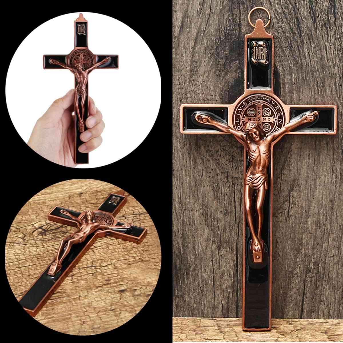 Church Relics Wall Crucifix Jesus Christ On The Stand Cross 20cm