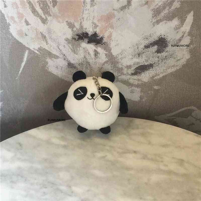 Søt 9cm ca. panda - plysj leketøy dukke; gave lite anheng fylt plysj leketøy
