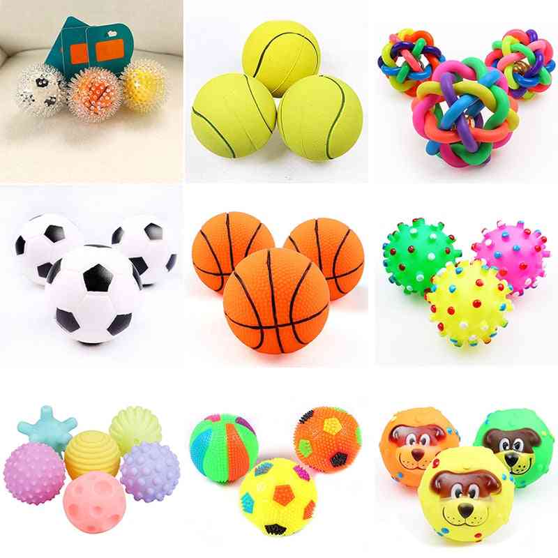 Squeaky Rubber Chew Pet Dog Ball For Small Puppy