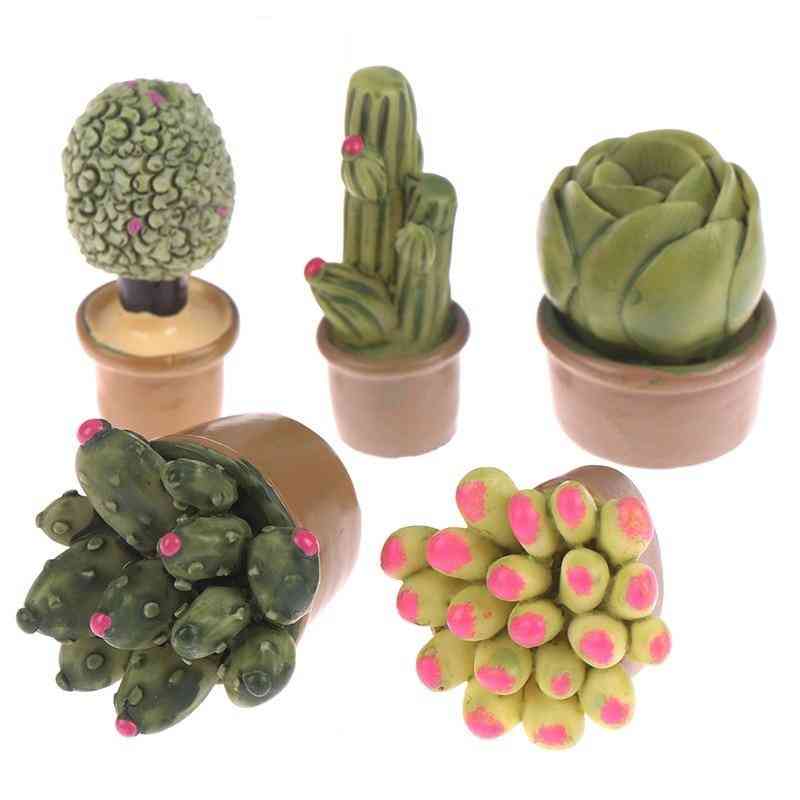 1:12 Miniature Green Mini Simulation Potted Plants, For Doll House
