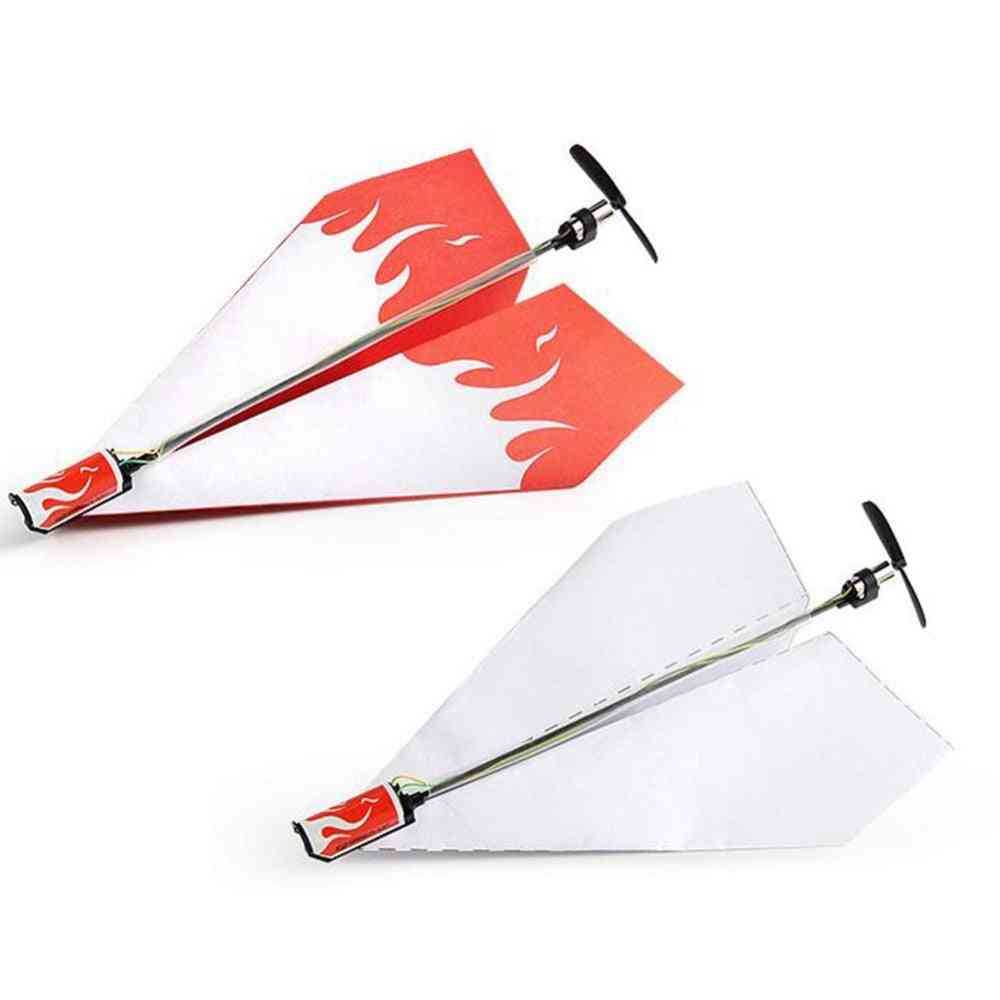 Samolot rc składany papierowy model silnik do majsterkowania czerwony - moc samolotu rc zabawka dla dzieci - losowy kolor