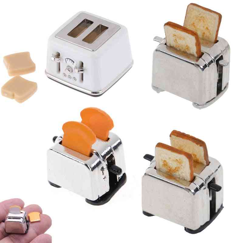 1/12 skala brød maskine med toast miniature søde dekorationer brødrister dukkehus mini tilbehør 4 stilarter