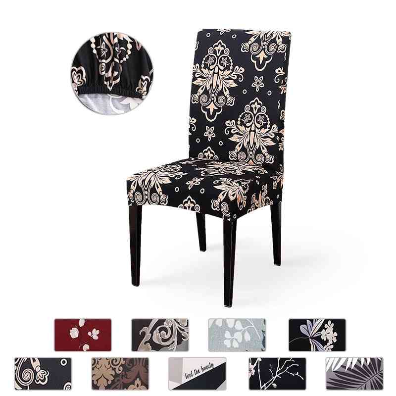Modern Removable Anti Dirty Spandex Elastic Printing Dining Chair Slipcover
