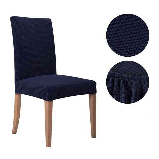 żakard spandex elastyczny gładki pokrowiec na krzesło do jadalni / narzuta - styl 1 szary / 1 szt